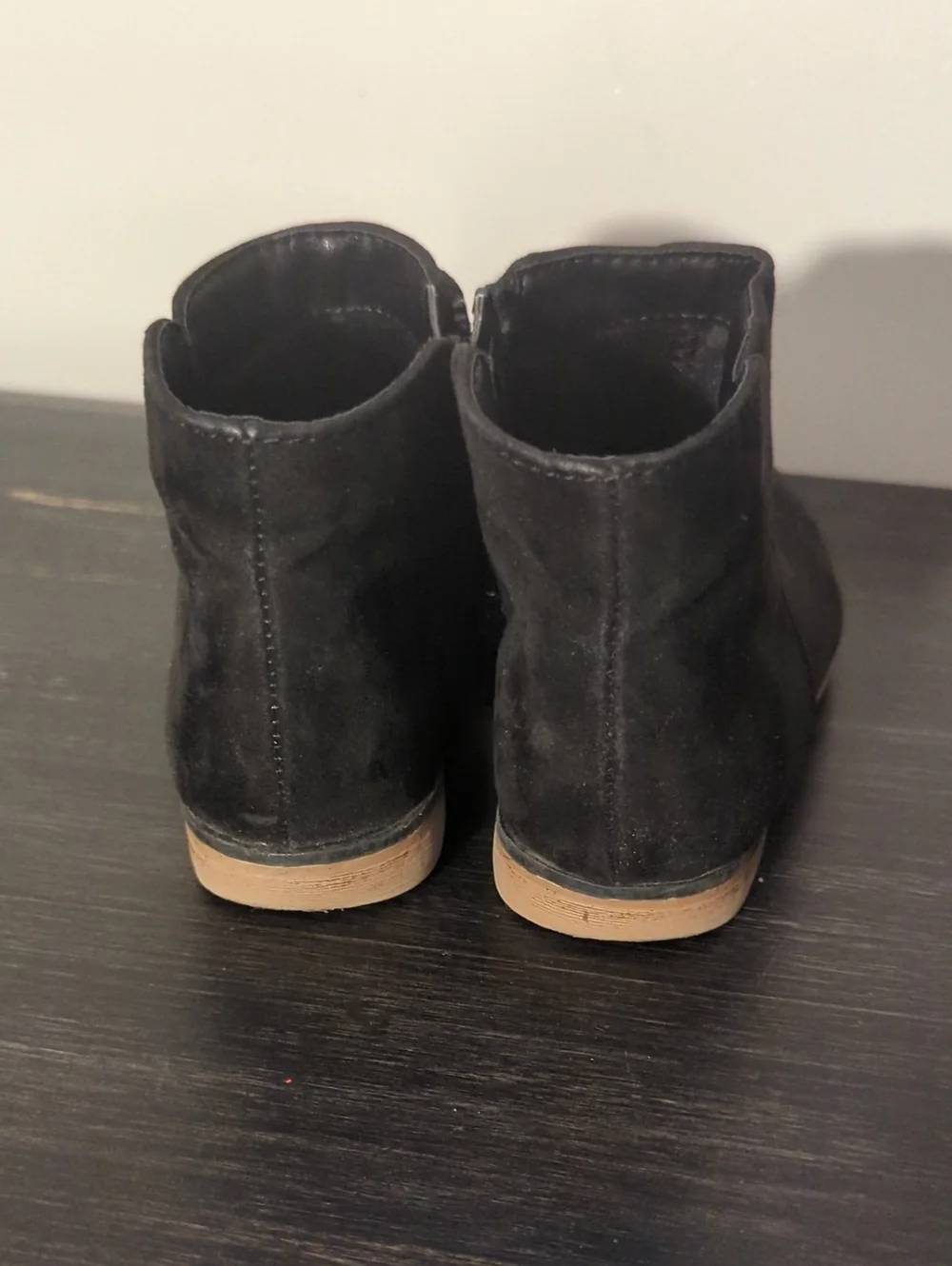 Cat & Jack Black Suede-Look Girls Ankle Boots, 10